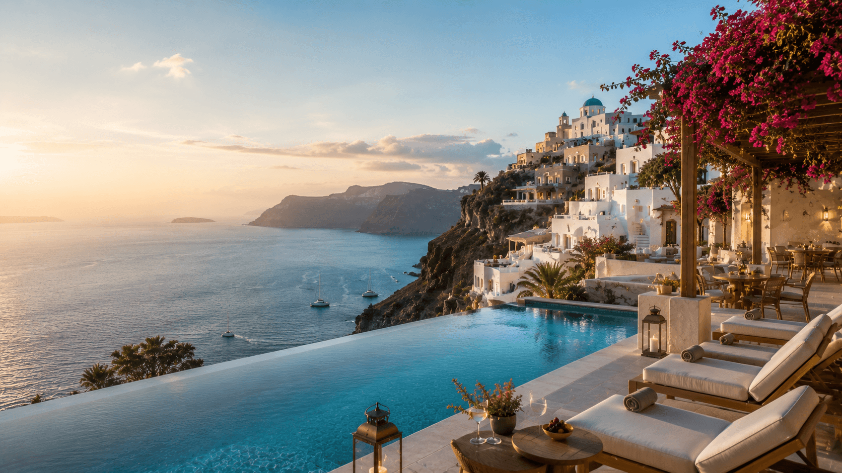 Colourful cliffside villages above turquoise water on the Amalfi Coast, Italy